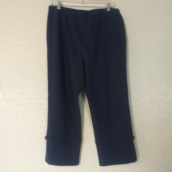 Denim&CO women's size M blue active pull on capris - Picture 5 of 14